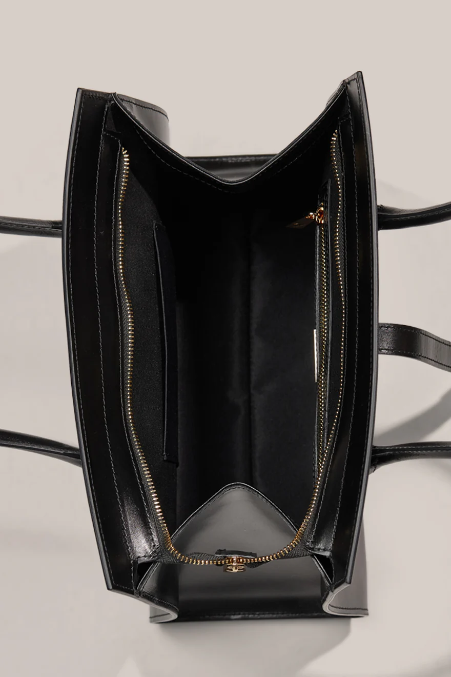 Ava Structured Leather Tote - Image 5