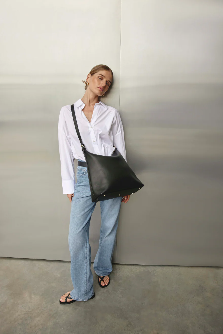 Harper Large Black Leather Hobo - Image 5