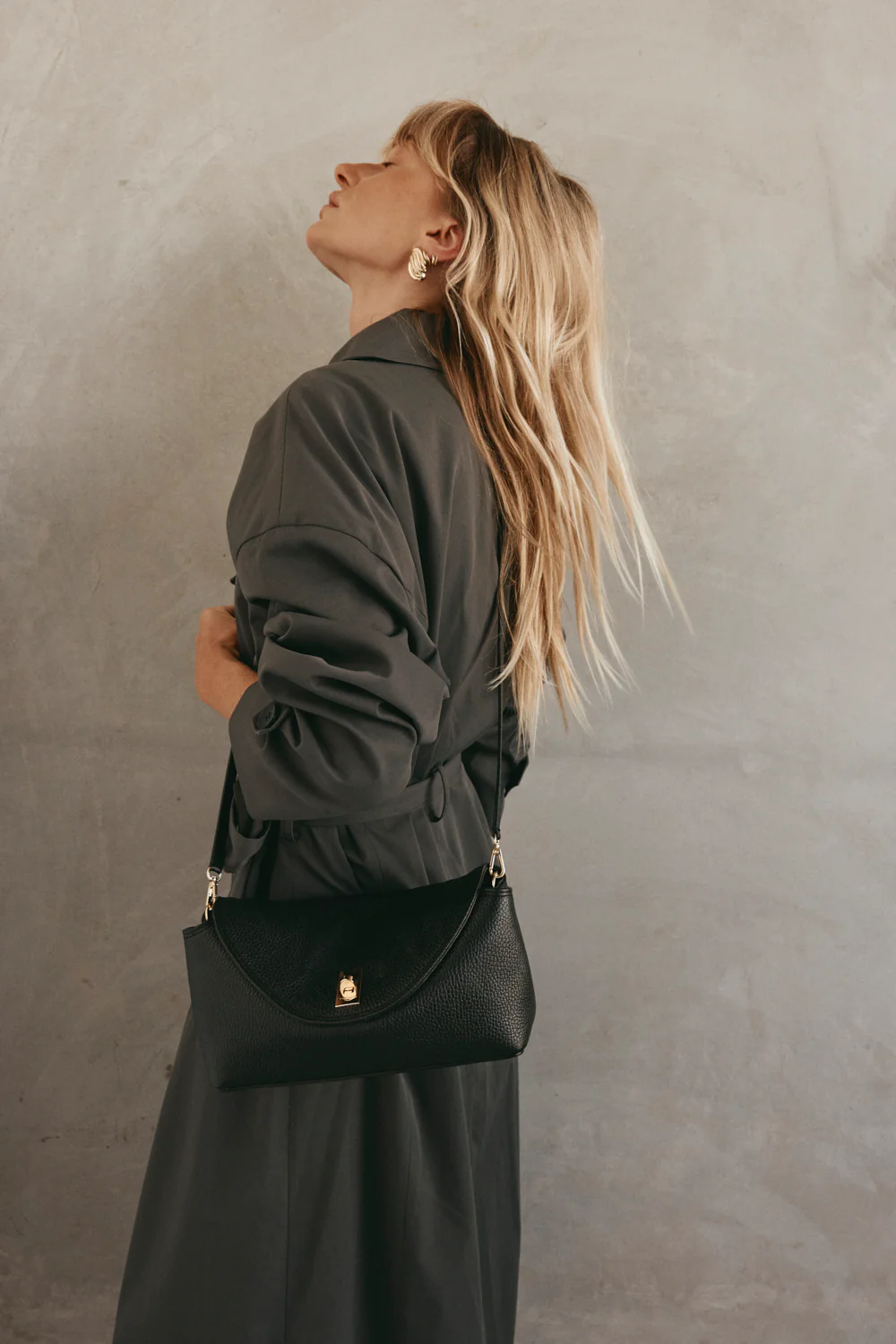 Sloane Black Leather Crossbody Clutch - Image 3