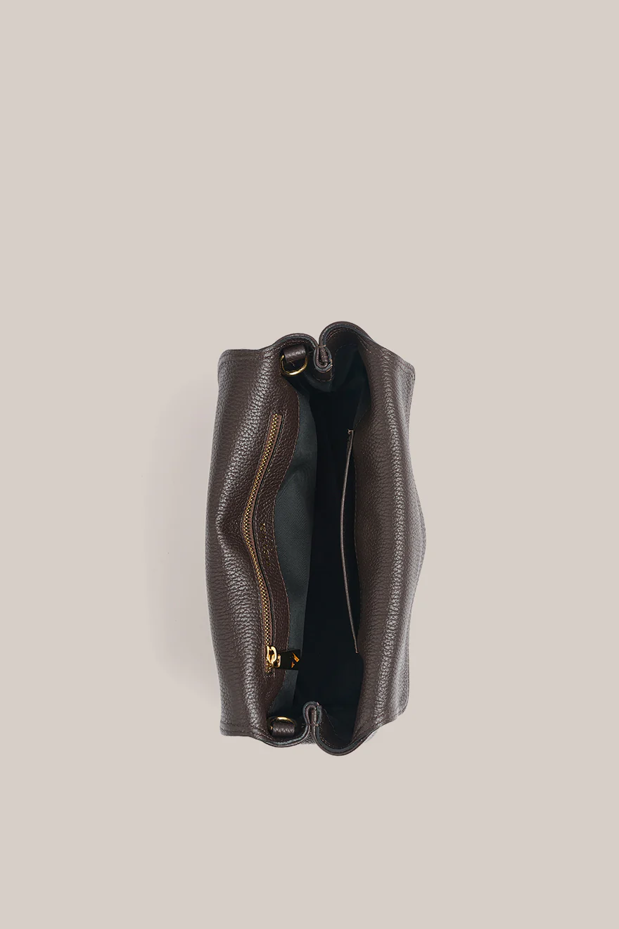 Sloane Dark Chocolate Leather Crossbody Clutch - Image 6