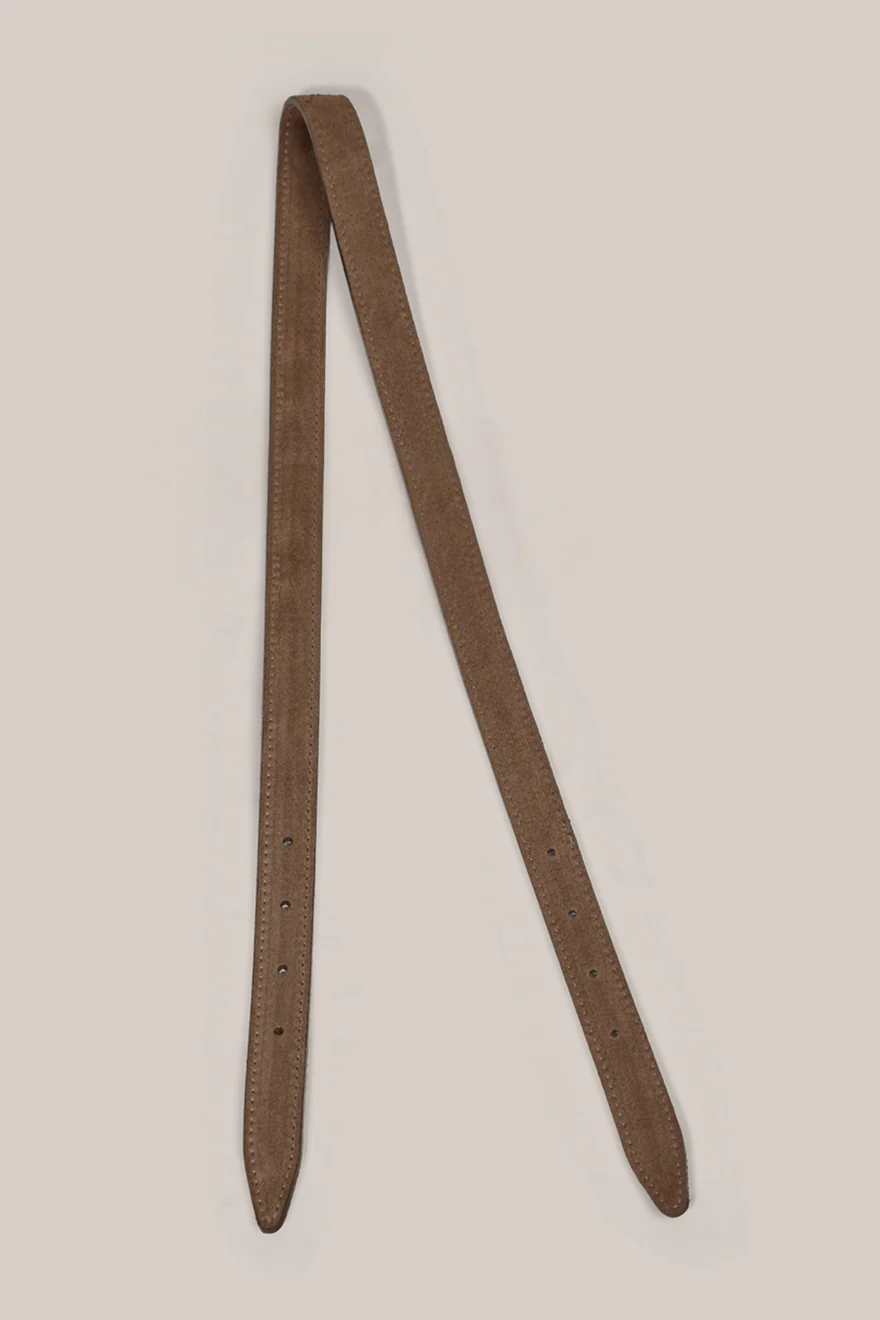 Suede Leather Crossbody Strap Brown